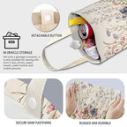 Cute Car Trash Can, Hanging Canvas Car Back Seat Organizer and Storage Bag, Funny Car Trash Bag For Travelling, Outdoor Cute Watercolor Floral