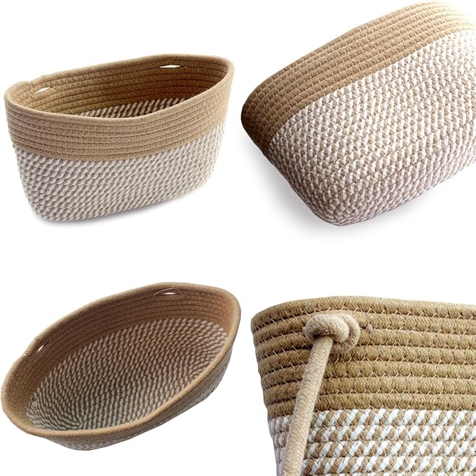 Over the Door Hanging Basket for Organizing 3 Tiers Woven Cotton Rope Wall Mount Storage basket Decorative Kitchen Hanging Or