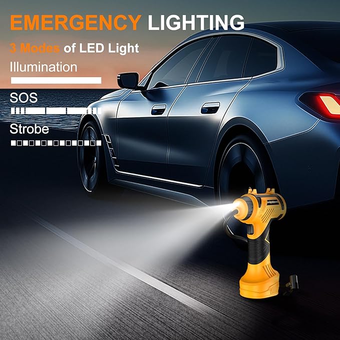 Tire Inflator Portable Air Compressor Built-in Battery - Corded/Cordless Tire Inflator - 9600 mAh & 12V DC, 2X Faster Inflation Handheld Air Compressor, 160PSI Air Pump for Car, SUV, Motorcycle, Ball