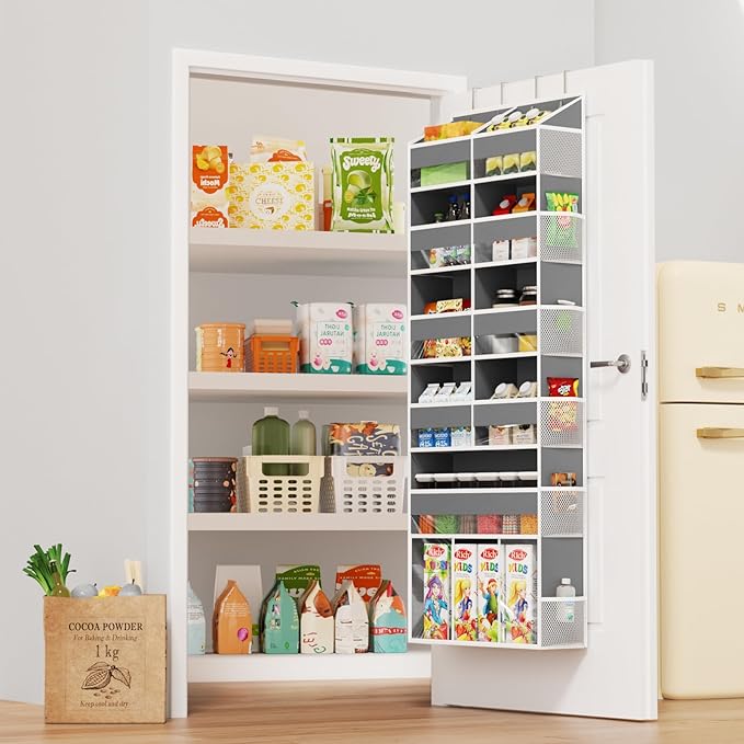 Over the Door Hanging Organizer - Hanging Closet Organizer and Storage with Large Pockets, Swing-proof Behind The Door Organi
