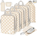 8 Set Compression Packing Cubes Travel, Lightweight Durable Packing Compression Cubes, Accessories Bags Packing Cubes for Tra