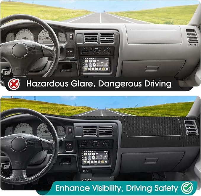 FIILINES Dash Cover for 1998-2004 Toyota Tacoma, Dashboard Mat Accessories Dash Cover Sunshade Nonslip Mesh Protector No Glar