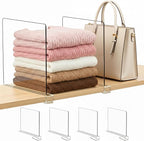 Purse Organizer for Closet Shelf Dividers: 11-inch Tall (Higher Version) Adjustable Clear Acrylic Bag Storage Organizer for H