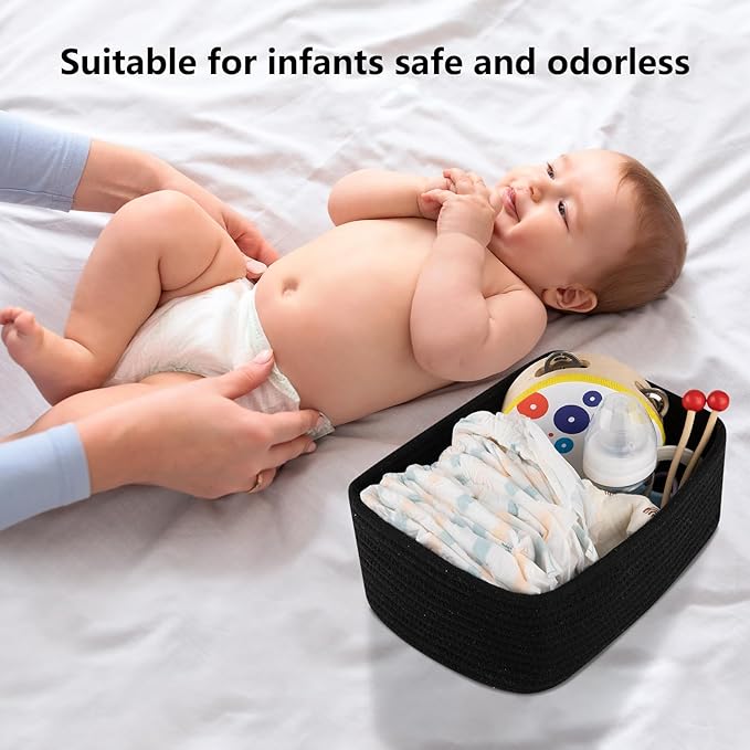 OIASKET 4 Pack Small Storage Shelf Baskets for Organizing, Mini Woven Rope Storage Bins for Towels, Cute Decorative Closet Or