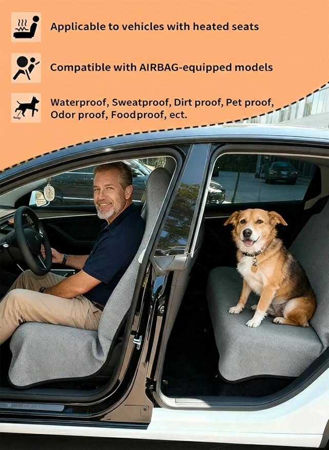 Waterproof Towel Car Seat Cover, 1200g Heavy-Duty Sweat Protection for Yoga, Swimming & Beach, Universal Non-Slip Seat Protec