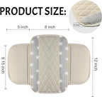 NBTEPEM Bling White Car Center Console Cover, Leather Car Arm Rest Cover with 2 Storage Bags, Universal Auto Armrest Protector Storage Box, Bling Accessories Interior for Most Vehicles