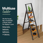 WOA WOA Step Ladder 6 Step Folding, Foldable Tall Ladder with Handrail, Aluminum Stepladder for High Ceilings, Lightweight, D