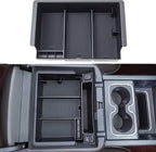 JKCOVER Compatible with Chevy Silverado/GMC Sierra 2014-2018 and Chevy Tahoe Suburban/GMC Yukon 2015-2020 Center Console Organizer Tray Accessories-Full Console w/Bucket Seats ONLY - (Black Trim)