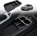 BestEvMod Lower Center Console Organizer Tray Compatible with Kia EV6 2022-2026 Interior Accessories Storage Box ABS Material with PVC Trim Accessories (Lower Organizer-V2)