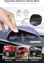 Loncaster Car Phone Holder, Car Phone Mount Silicone Car Pad Mat for Various Dashboards, Slip Free Desk Phone Stand Compatible with iPhone, Samsung, Android Smartphones, GPS Devices More (Purple)
