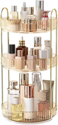 360° Rotating Makeup Organizer, Large Capacity Skincare Organizer, 3 Tier Cosmetic Skin Care Perfume Dresser Organizer, Fits 
