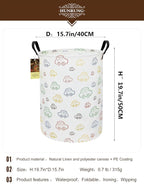 HUNRUNG Laundry Hamper,Large Canvas Fabric Lightweight Storage Basket Toy Organizer Dirty Clothes Collapsible Waterproof for 