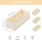 Qozary 3 Pack Sock Underwear Drawer Organizer Dividers, Collapsible Cabinet Closet Storage Boxes for Clothes, Socks, Lingerie