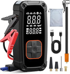 Tire Inflator Portable Air Compressor - 150PSI Electric Air Pump for Car Tires,Air Compressor Portable with Tire Pressure Gauge for Motorcycle,Bike, Car, Ball (Dual Type) (Orange)