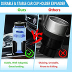 Cup Holder Expander for Car with Adjustable Holder & Base, Compatible with 10-64oz Yeti Ramblers, Hydro Flask, Nalgene, Stanl