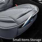 Nappa Leather Car Seat Covers Front Seats, Gray Car seat Protector, Waterproof Car Seat Cushion, Universal Automotive Seat Co