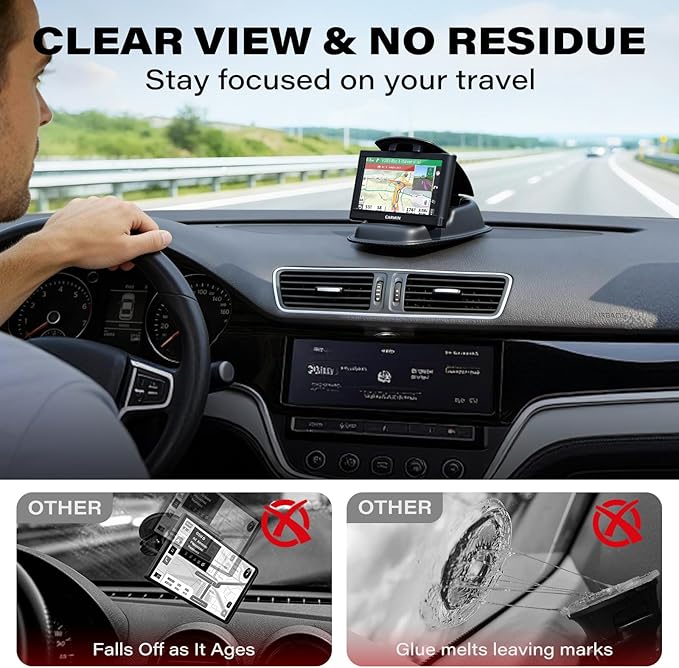 APPS2Car GPS Car Truck Mount, Non-Slip GPS Bean Bag Dash Mount 2-in-1 Anti-Skid Friction Dashboard Sandbag Clamshell Phone Holder for Garmin Nuvi Tomtom Magellan Navigation & All Cell Phone iPhone