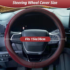 ZHOL Steering Wheel Cover,Premium Microfiber Leather,Non-Slip Breathable and Sweat-Resistant,Universal 15 Inch Steering Wheel