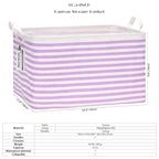 Sea Team Collapsible Canvas Fabric Storage Basket with Handles, Rectangle Waterproof Storage Bin, Box, Cube, Foldable Shelf B