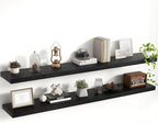 55 Inch Floating Shelves, 8 Inch Deep Floating Shelves for Wall, Hanging Shelf with Invisible Brackets, Deep Shelves for Bath