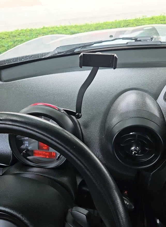 iJDMTOY Behind Tachometer Mount Smart Phone GPS Mounting Holder Kit Compatible with Mini Cooper Gen2 R55 R56 R60 R61 (360-Degree Rotatable)