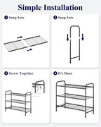 Kitsure Shoe Rack - Stainless Steel Shoe Organizer, Sturdy Shoe Rack for Closet and Front Door Entrance, Free Standing Shoe S