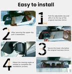 Rear View Mirror, 12 Inch Chrome Anti-glare Panoramic Rear Mirrors Universal Convex Car Interior Clip on Extra Big Wide Angle Rearview Mirror Extender to Reduce Blind Spot for Car SUV Trucks