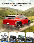 Roof Rack Cross Bars 220lbs Compatible with Hyundai Kona & Kona Electric 2024 2025 2026, Heavy Duty Aluminum Lockable Roof Rails Crossbars Black Rooftop Cargo Carrier Luggage