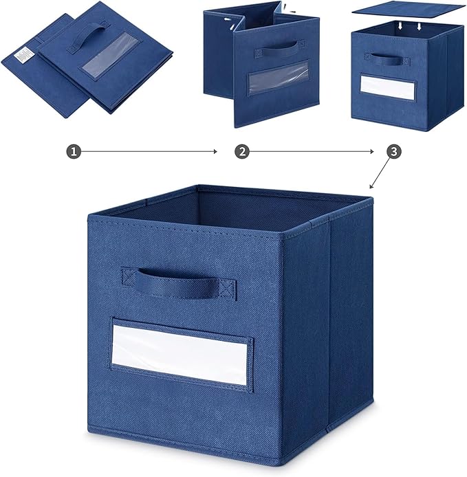 artsdi 13x13x13 storage cube bins (Set of 10) Fabric storage cubes with 10 Labels Window Cards & a Pen, storage cubes 13x13, 