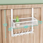 HapiRm Over The Door Hanger - Over The Door Hooks with Mesh Basket and 16 Hooks, 304 Stainless Steel Storage Organizer for Ba