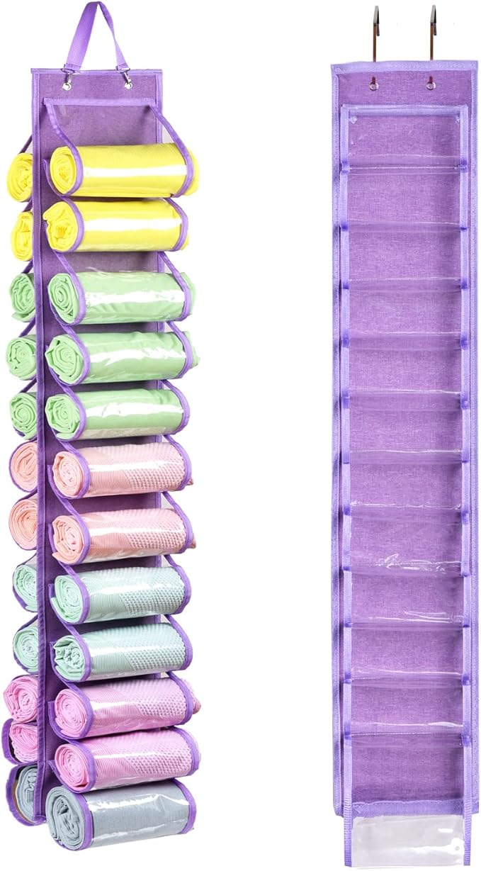 Legging Storage Bag Storage Hanger Can Holds 24 Leggings or Shirts Jeans Compartment Storage Hanger, Foldable Leggings Organi
