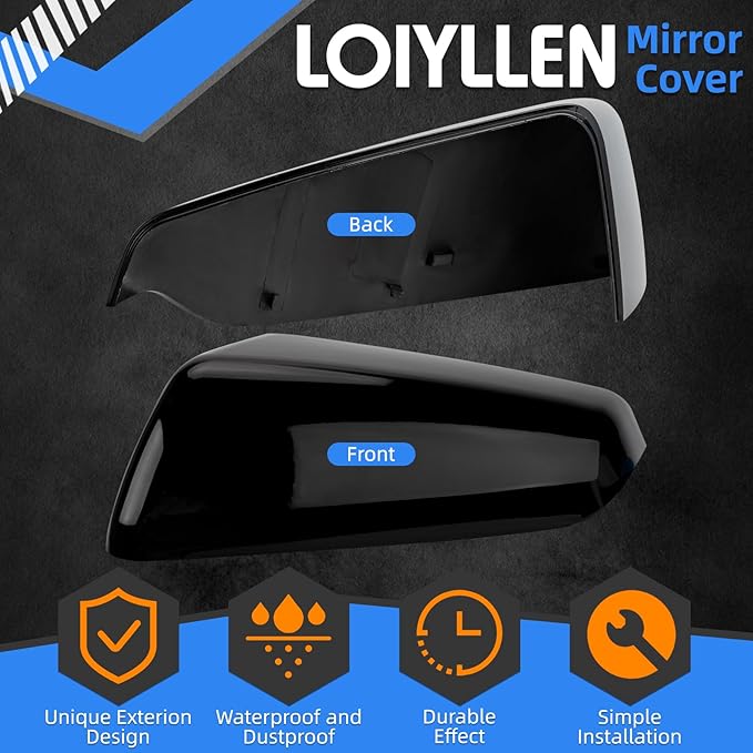 Driver Side Mirror Cover Replacement for Chevrolet Equinox 2018 2019 2020 2021 2022 2023, for GMC Terrain 2018-2023 - Left Side Mirror Covers, Rear View Mirror Cap Accessories Black
