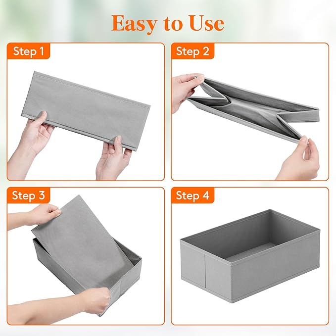 Lifewit Drawer Organizer Clothes for Closet 32 Pack, 3 Sizes Underwear Wardrobe Drawer Dividers, Fabric Foldable Dresser Stor