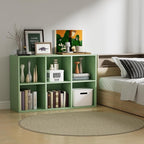 Wooden 6 Cube Storage Organizer with Closed Back Panel, Modern Open Cube Storage Shelf Bookshelf with Compartments, Cube Shel
