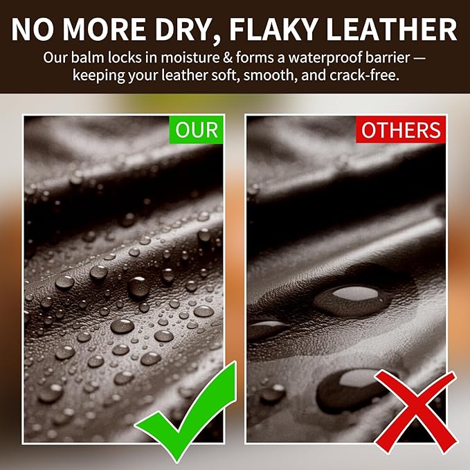 Leather Recoloring Balm and Scratch Repair Kit, Dark Brown Leather Restorer for Couches, Furniture, Car Seats, Leather Paint 