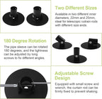 Adjustable Shower Curtain Rod Bracket, 2Pcs Different Sizes Titanium Steel Single Swivel Flange Heavy Duty Closet Rod Holder 