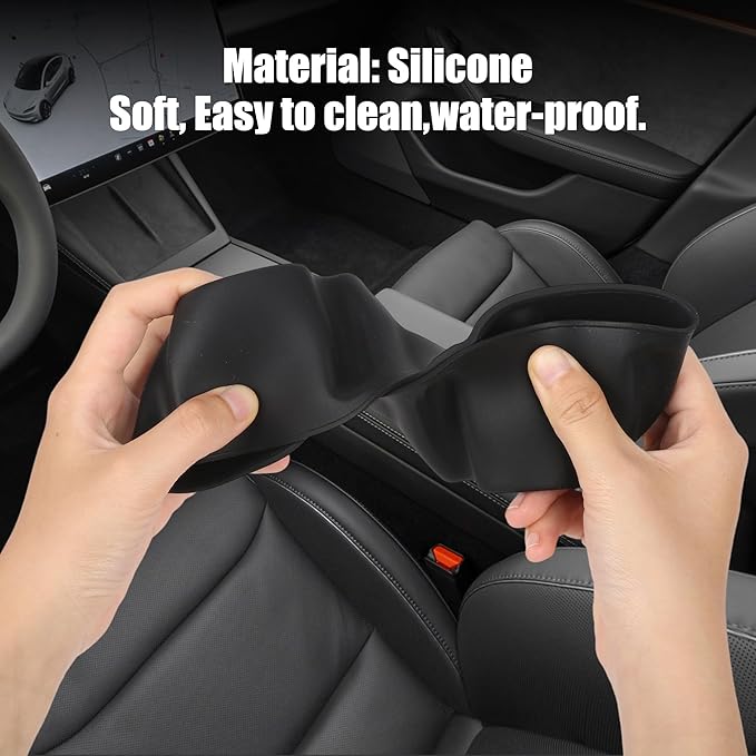 frani Cup Holder Set (2-Piece) Compatible with Tesla Model 3 2021-2026 & Highland Refresh - Premium Silicone Inserts for Cent