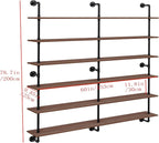 Floating Shelves for Wall Living Room Shelves Bookshelf Industrial Pipe Shelving Shelf Real Wood Planks 60 inch Rustic Wall S