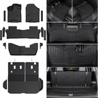 Floor Mats for 2016-2022 Honda Pilot 8 Passengers (No Elite Models), Cargo Mat with Backrest Mat All Weather Protection TPE Car Liner for Honda Pilot Door Sill Guards Accessories