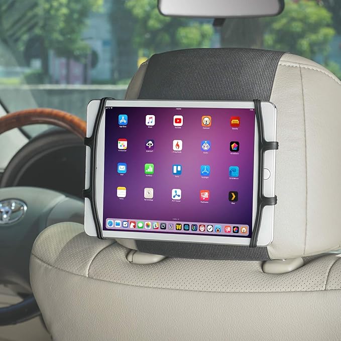 Car Headrest Holder Swivel Car Headrest Mount Silicon Holder for 7-10 Inch Fire Tablets