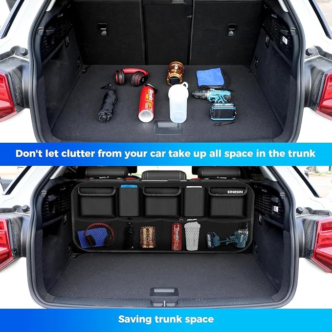 Car Organizer, Car Organizers and Storage with 9 Pockets, SUV Trunk Organizer for SUV/MPV/Truck, Car Essentials (42 * 10in)