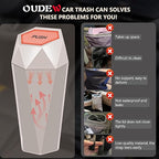 Car Trash Can with Lid - 2-Pack, Interior Accessories for Vehicles, Leakproof Garbage Can with 30 Detachable Trash Bags, Multipurpose Organizers and Storage Solutions for Home and Office (Beige)