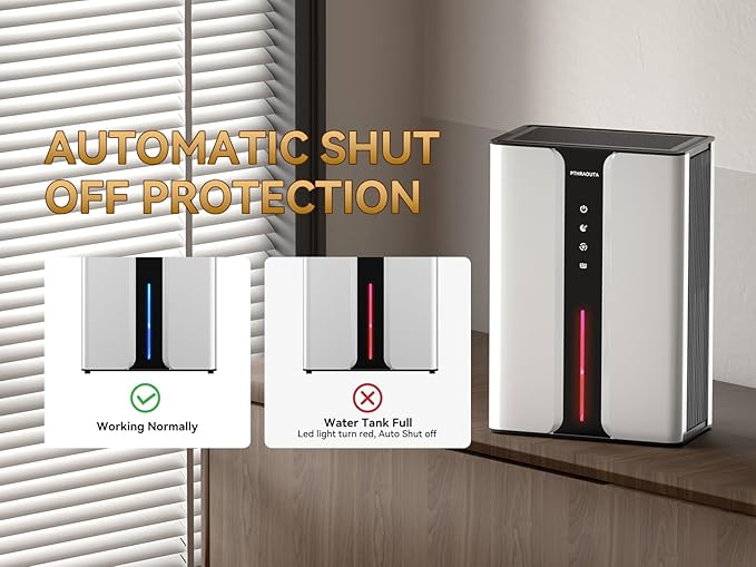 Home Dehumidifier with Drain Hose, (950 sq.ft) 95oz Quiet dehumidifier for Bathroom Bedroom, with Air Reusable Filter Indoor 