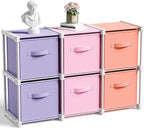 6 Cube Storage Organizer with Shelf Back to School Boxes 11 Inch Toy Storage Bins Closet Organizers Drawers Fabric Dresser fo