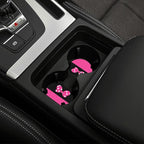Pink Black Bow Steering Wheel Cover,Cute Classic Universal Fit 14-15 inch Steering Wheel Cover for Women Men, Automotive Inte