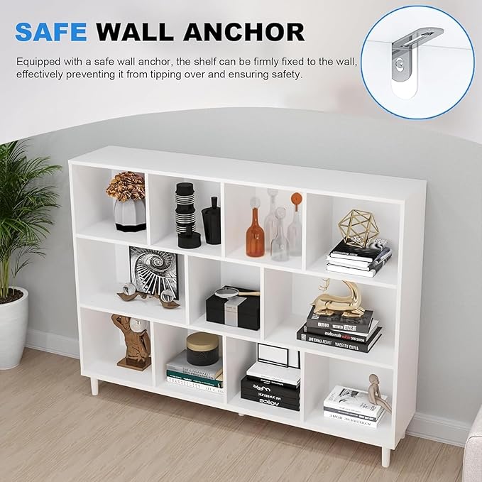 11 Cube Storage Organizer | Book Storage|Wide Bookshelf |Wooden Bookshelves -Cubic Storage Cabinet（Storing Books,Toys & More 