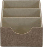 Household Essentials Brown 722-1 Deep 3 Section Drawer Organizer Box for Storage | 12 in x 6.13 in x 3.13