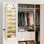 Lifewit 8 Tier Over the Door Shoe Organizer with 15 Large Deep Pockets, Fabric Hanging Shoes Shelf for Closet, Dorm Storage, 