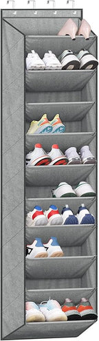 SLEEPING LAMB Over The Door Shoe Organizer for Closet with Large Deep Pockets, Narrow Shoe Rack for Door Hanging Boots Storag
