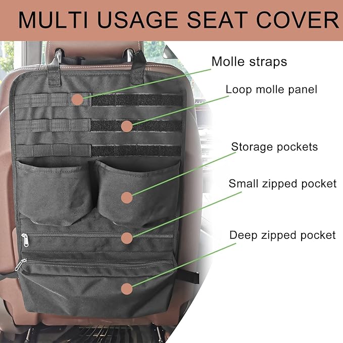 Buraku Vehicle Seat Back Organizer for Fire Extinguisher | Car Vacuum Storage Pouch | Road Travel Kids Toys Accessories Stora